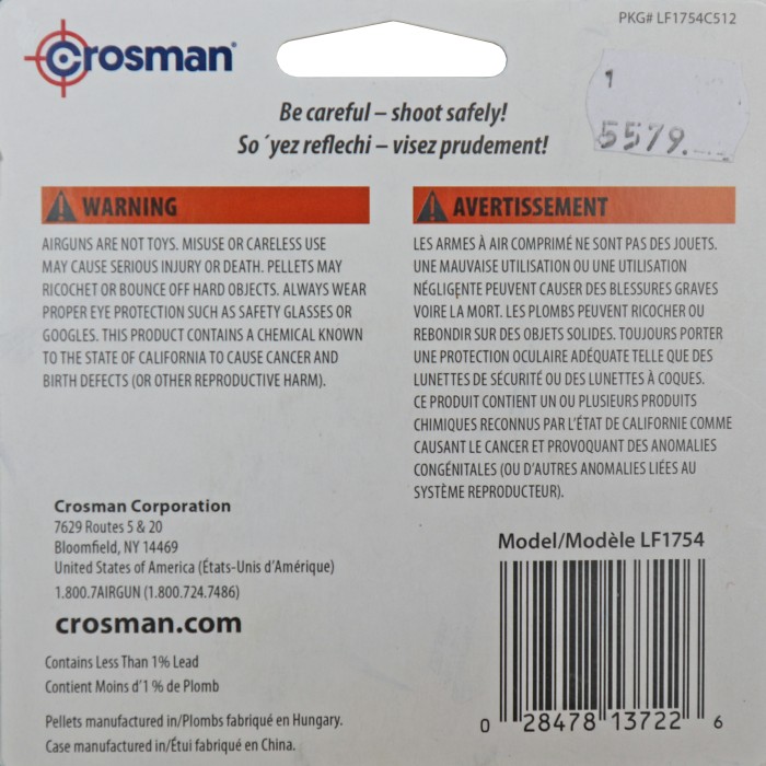 Crosman Domed Diabolo 500 pcs.round head caliber 5.5 mm .22